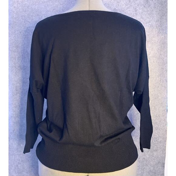 Alfani Embellished Dolman Sleeve Sweater, Women’s Petite Large, Black W/ Sequins - Picture 5 of 14